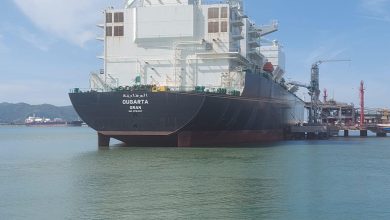 Photo of Accostage et amarrage réussis du méthanier « Ougarta » au port pétrolier de Skikda